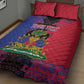 Personalised Haitian Heritage Month Quilt Bed Set Coat Of Arms With Dashiki Pattern