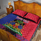 Personalised Haitian Heritage Month Quilt Bed Set Coat Of Arms With Dashiki Pattern