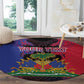 Personalised Haitian Heritage Month Round Carpet Coat Of Arms With Dashiki Pattern