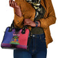 Personalised Haitian Heritage Month Shoulder Handbag Coat Of Arms With Dashiki Pattern