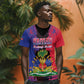 Personalised Haitian Heritage Month T shirt Coat Of Arms With Dashiki Pattern