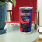 Personalised Haitian Heritage Month Tumbler Cup Coat Of Arms With Dashiki Pattern
