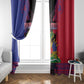 Personalised Haitian Heritage Month Window Curtain Coat Of Arms With Dashiki Pattern