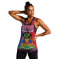 Personalised Haitian Heritage Month Women Racerback Tank Coat Of Arms With Dashiki Pattern