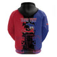 Personalised Haitian Heritage Month Zip Hoodie Coat Of Arms With Dashiki Pattern