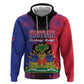 Personalised Haitian Heritage Month Zip Hoodie Coat Of Arms With Dashiki Pattern