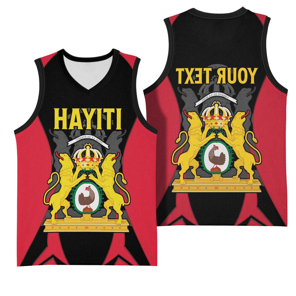 Personalised First Empire Of Haiti Basketball Jersey Coat Of Arms Sporty Style - African Pride