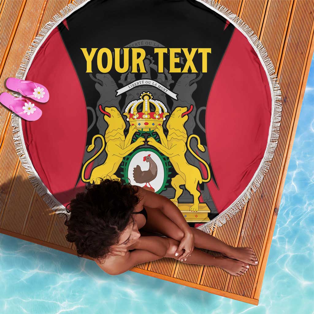 Personalised First Empire Of Haiti Beach Blanket Coat Of Arms Sporty Style