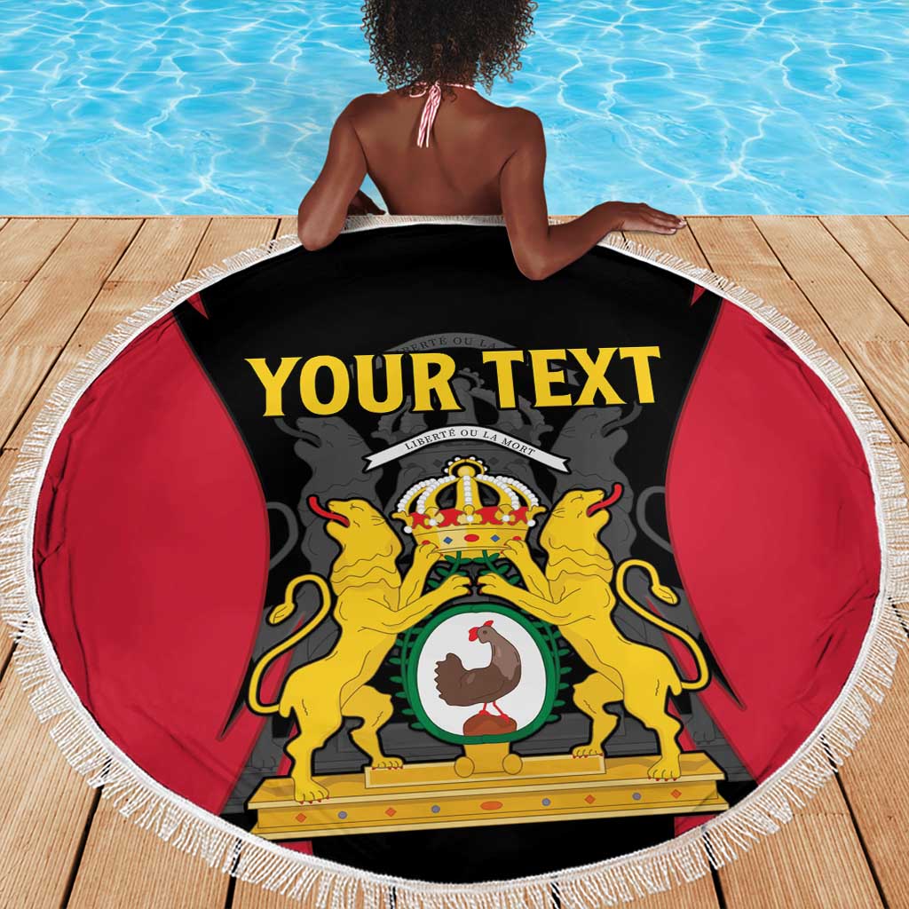 Personalised First Empire Of Haiti Beach Blanket Coat Of Arms Sporty Style