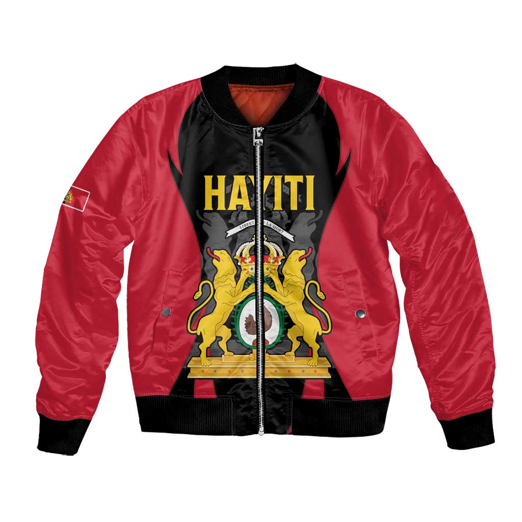Personalised First Empire Of Haiti Bomber Jacket Coat Of Arms Sporty Style
