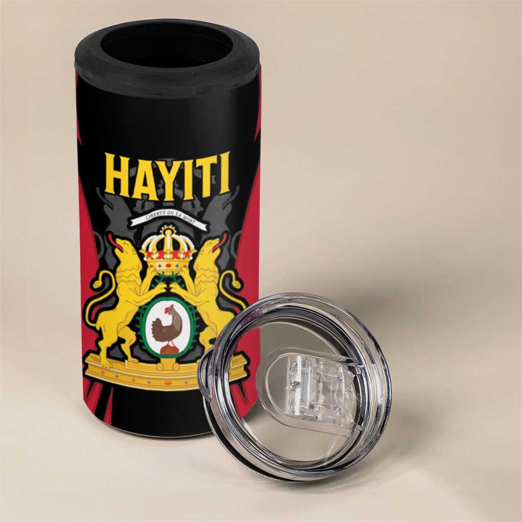 Personalised First Empire Of Haiti 4 in 1 Can Cooler Tumbler Coat Of Arms Sporty Style