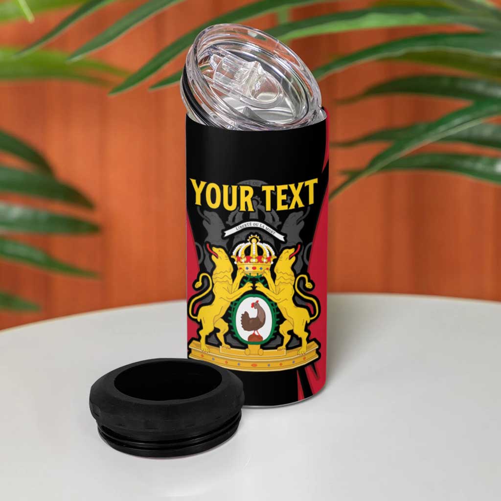 Personalised First Empire Of Haiti 4 in 1 Can Cooler Tumbler Coat Of Arms Sporty Style