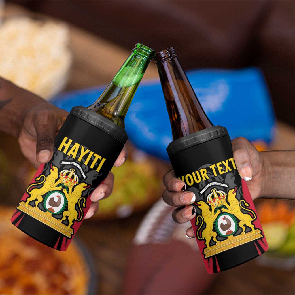 Personalised First Empire Of Haiti 4 in 1 Can Cooler Tumbler Coat Of Arms Sporty Style