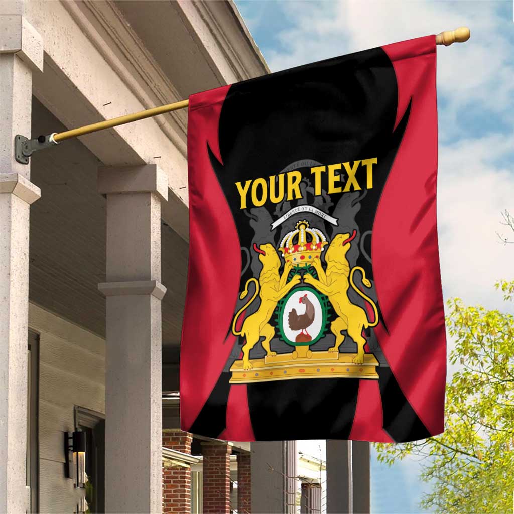 Personalised First Empire Of Haiti Garden Flag Coat Of Arms Sporty Style