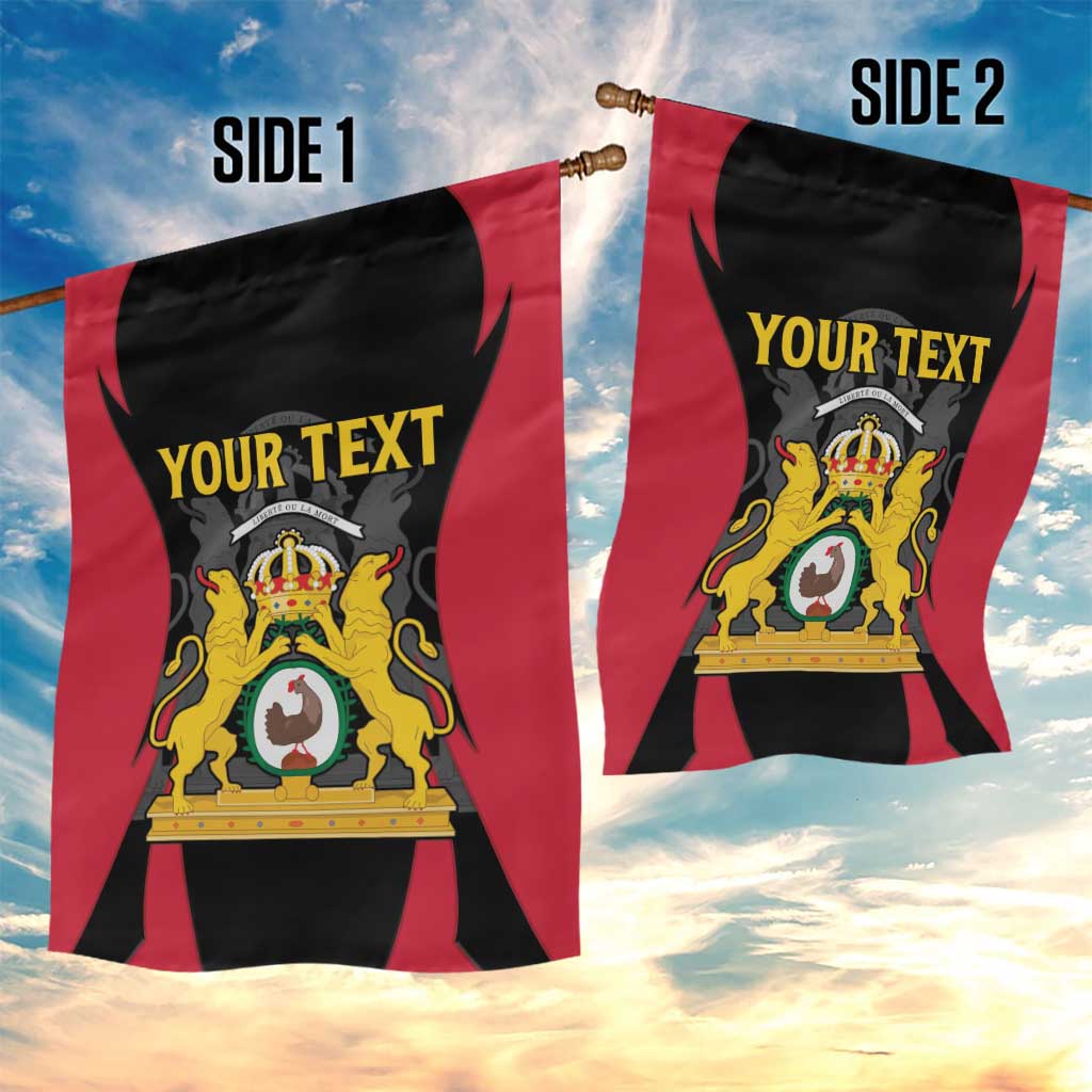 Personalised First Empire Of Haiti Garden Flag Coat Of Arms Sporty Style