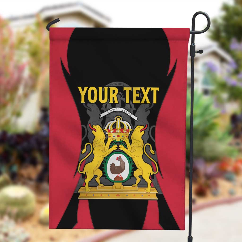 Personalised First Empire Of Haiti Garden Flag Coat Of Arms Sporty Style