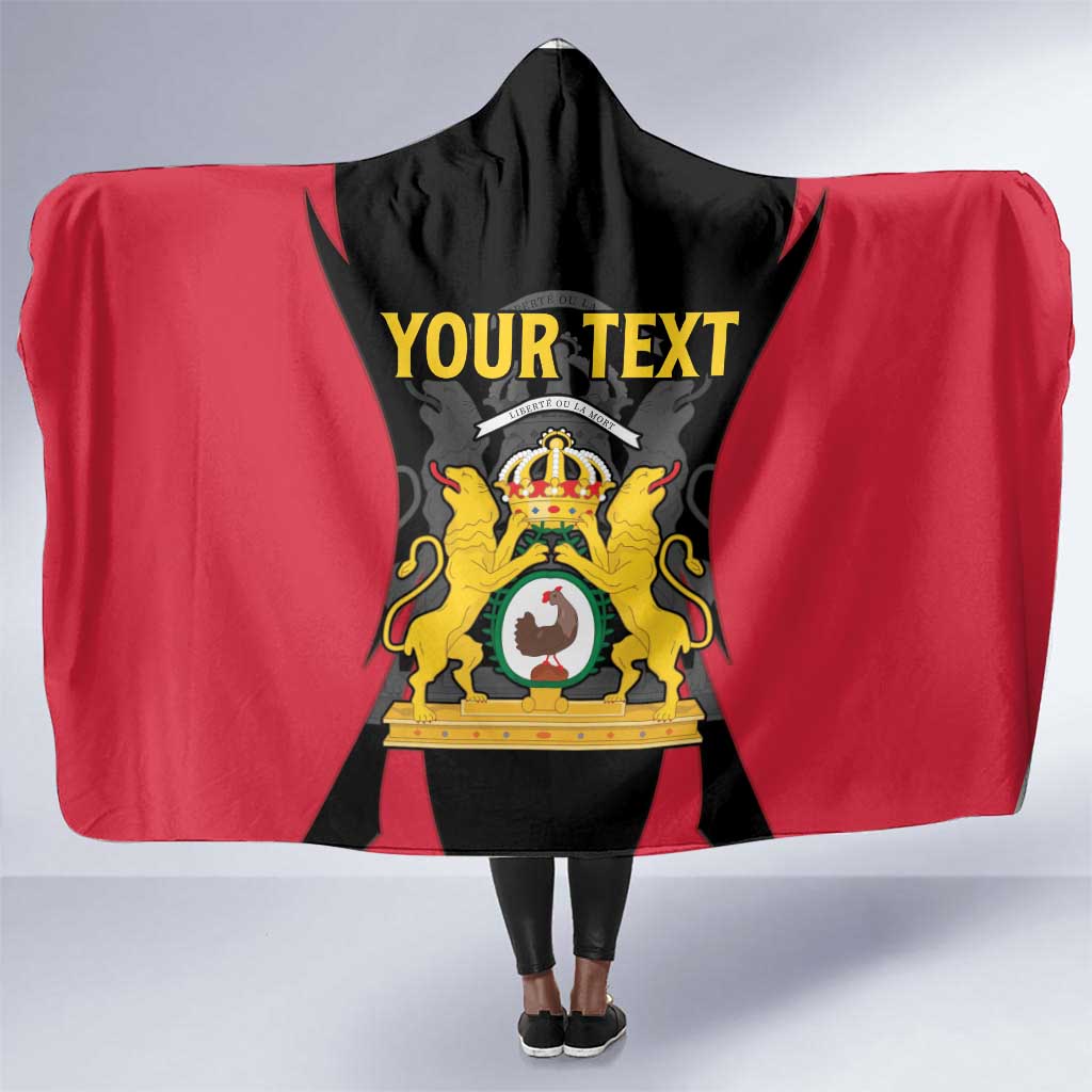 Personalised First Empire Of Haiti Hooded Blanket Coat Of Arms Sporty Style
