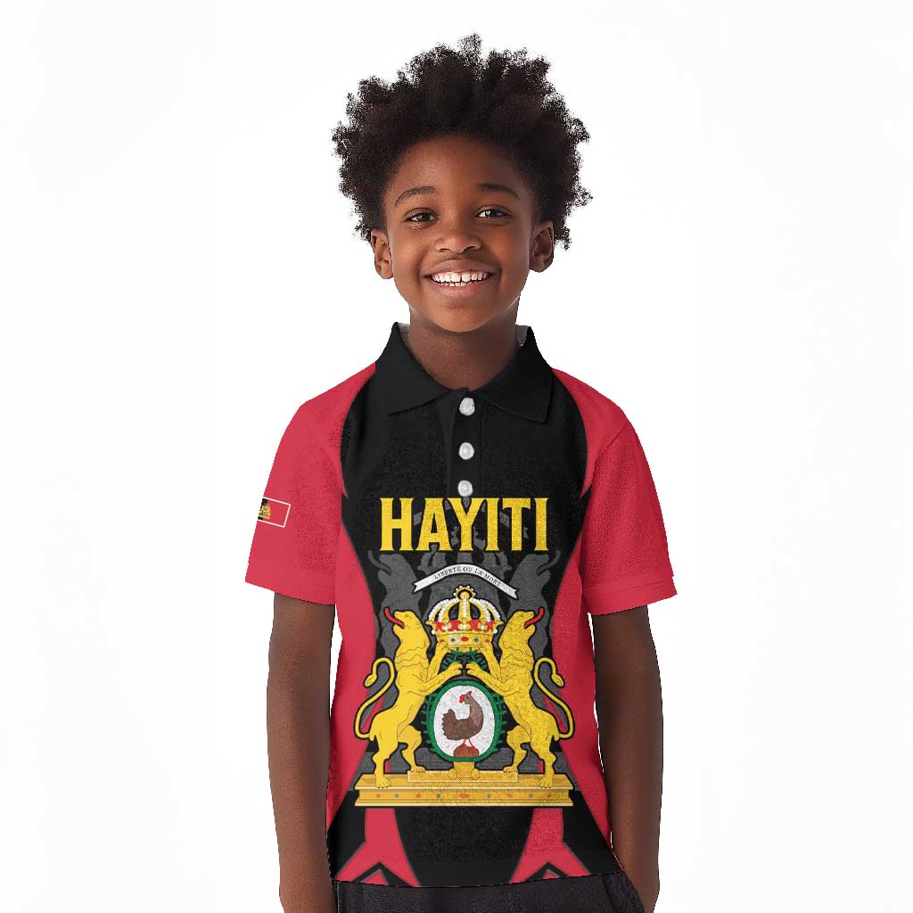 Personalised First Empire Of Haiti Kid Polo Shirt Coat Of Arms Sporty Style