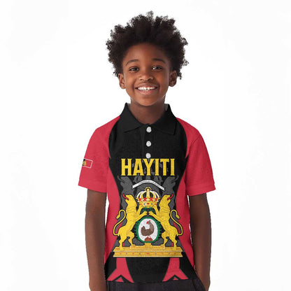 Personalised First Empire Of Haiti Kid Polo Shirt Coat Of Arms Sporty Style