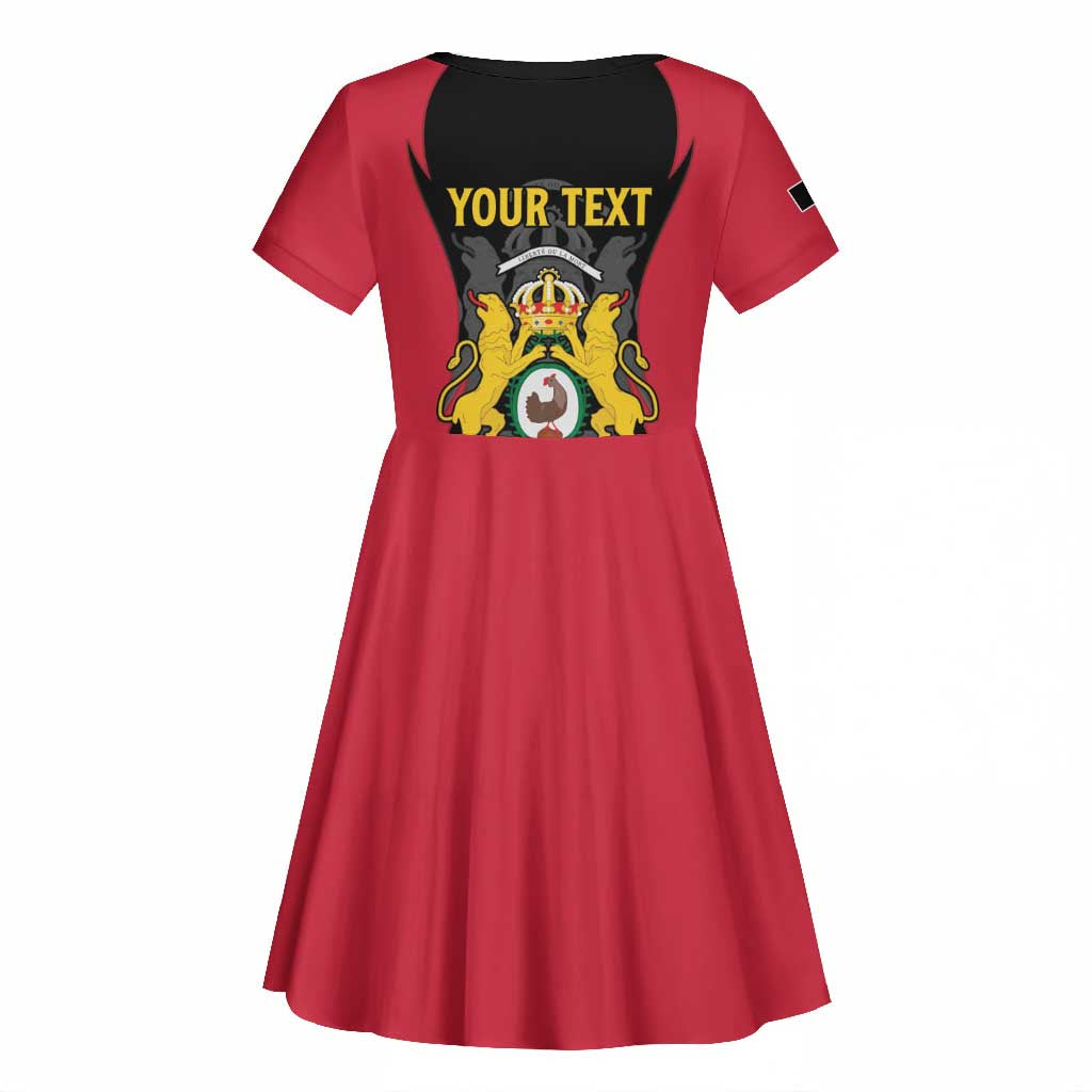 Personalised First Empire Of Haiti Kid Short Sleeve Dress Coat Of Arms Sporty Style