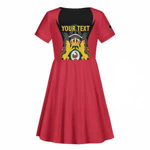 Personalised First Empire Of Haiti Kid Short Sleeve Dress Coat Of Arms Sporty Style