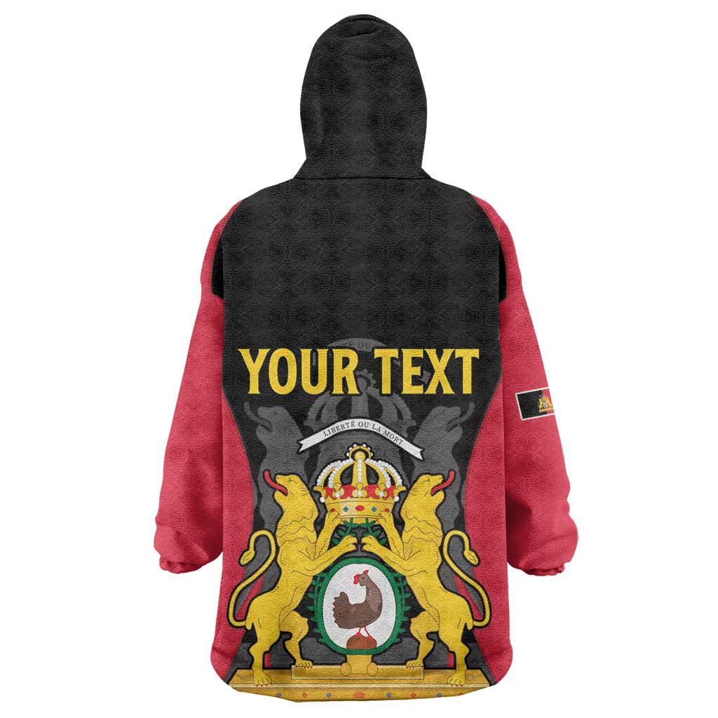 Personalised First Empire Of Haiti Kid Wearable Blanket Hoodie Coat Of Arms Sporty Style