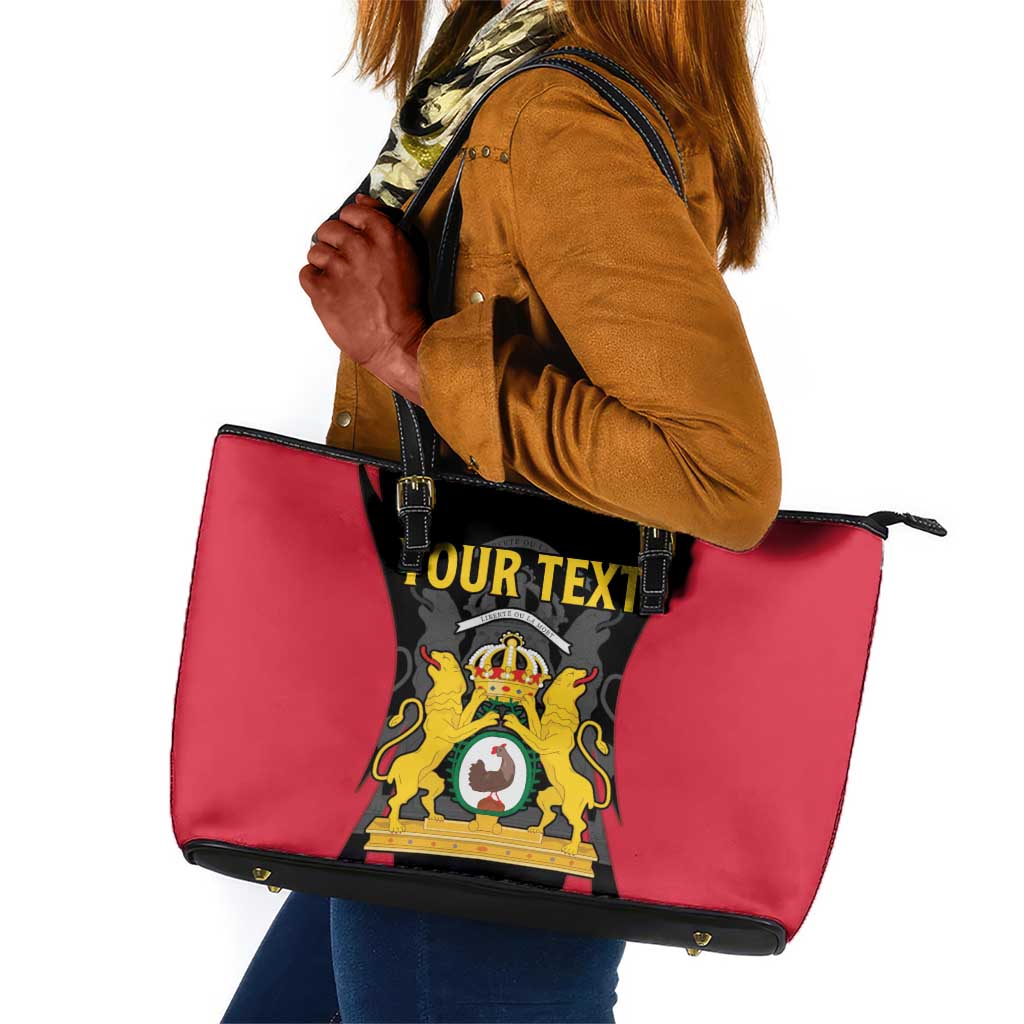 Personalised First Empire Of Haiti Leather Tote Bag Coat Of Arms Sporty Style