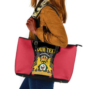 Personalised First Empire Of Haiti Leather Tote Bag Coat Of Arms Sporty Style