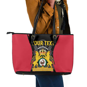 Personalised First Empire Of Haiti Leather Tote Bag Coat Of Arms Sporty Style