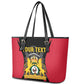 Personalised First Empire Of Haiti Leather Tote Bag Coat Of Arms Sporty Style