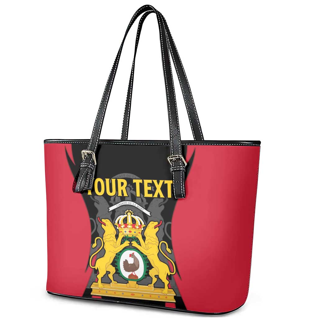 Personalised First Empire Of Haiti Leather Tote Bag Coat Of Arms Sporty Style