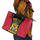 Personalised First Empire Of Haiti Leather Tote Bag Coat Of Arms Sporty Style