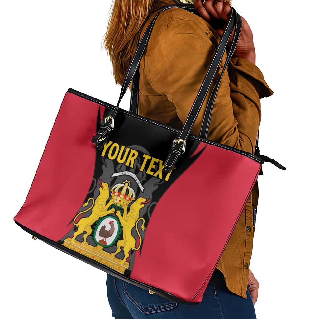 Personalised First Empire Of Haiti Leather Tote Bag Coat Of Arms Sporty Style