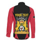 Personalised First Empire Of Haiti Long Sleeve Button Shirt Coat Of Arms Sporty Style