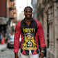 Personalised First Empire Of Haiti Long Sleeve Button Shirt Coat Of Arms Sporty Style
