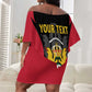 Personalised First Empire Of Haiti Off Shoulder Short Dress Coat Of Arms Sporty Style