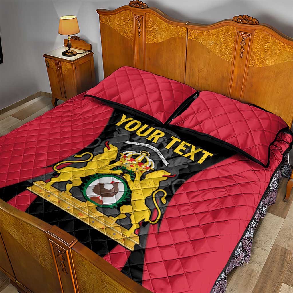 Personalised First Empire Of Haiti Quilt Bed Set Coat Of Arms Sporty Style