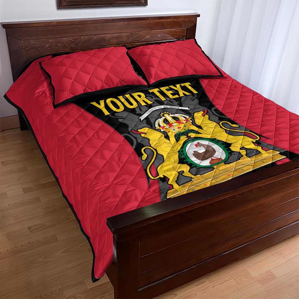 Personalised First Empire Of Haiti Quilt Bed Set Coat Of Arms Sporty Style