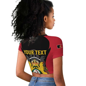 Personalised First Empire Of Haiti Raglan Cropped T shirt Coat Of Arms Sporty Style