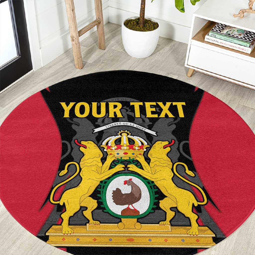 Personalised First Empire Of Haiti Round Carpet Coat Of Arms Sporty Style