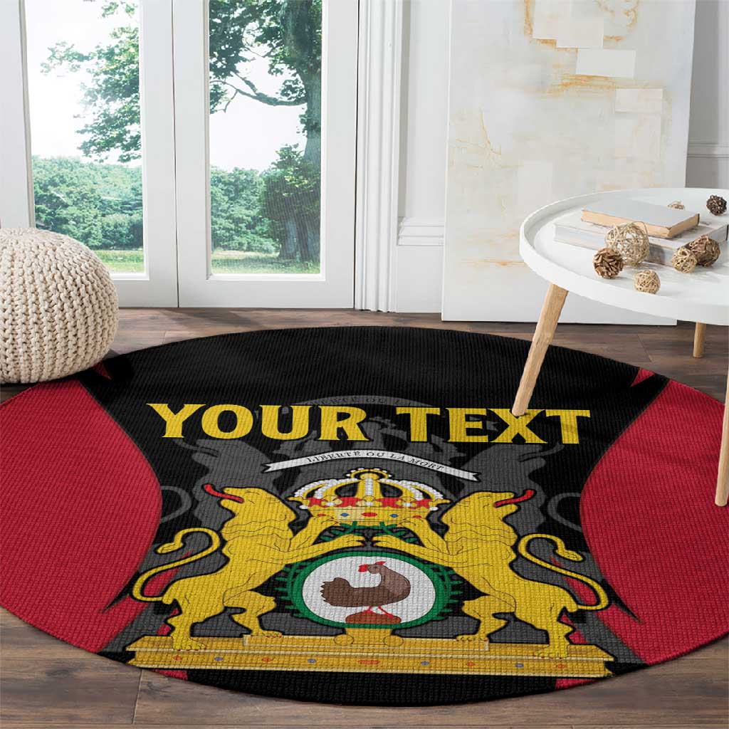 Personalised First Empire Of Haiti Round Carpet Coat Of Arms Sporty Style