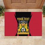 Personalised First Empire Of Haiti Rubber Doormat Coat Of Arms Sporty Style