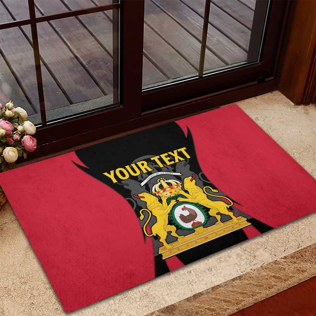 Personalised First Empire Of Haiti Rubber Doormat Coat Of Arms Sporty Style