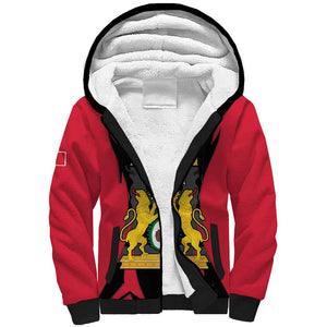 Personalised First Empire Of Haiti Sherpa Hoodie Coat Of Arms Sporty Style