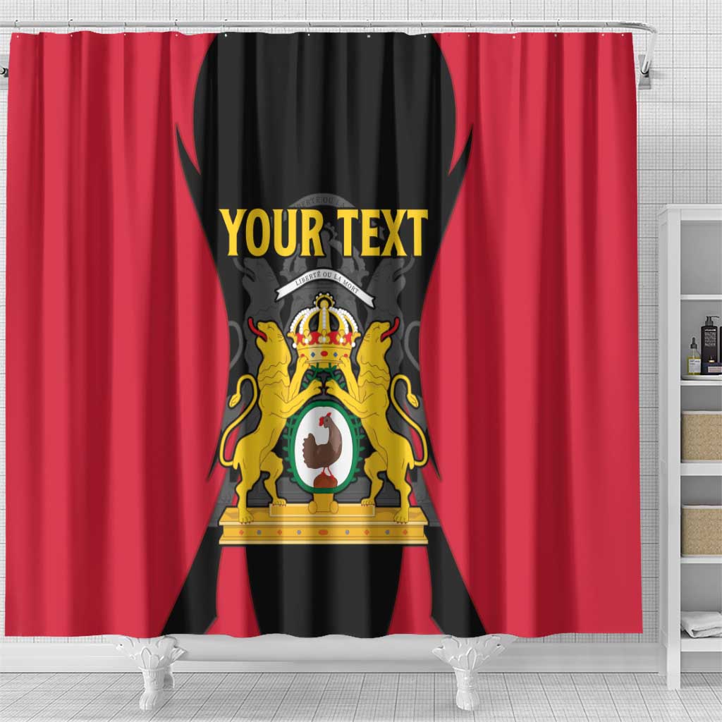 Personalised First Empire Of Haiti Shower Curtain Coat Of Arms Sporty Style