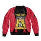 Personalised First Empire Of Haiti Sleeve Zip Bomber Jacket Coat Of Arms Sporty Style