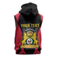 Personalised First Empire Of Haiti Sleeveless Zip Hoodie Coat Of Arms Sporty Style - African Pride