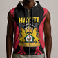 Personalised First Empire Of Haiti Sleeveless Zip Hoodie Coat Of Arms Sporty Style - African Pride
