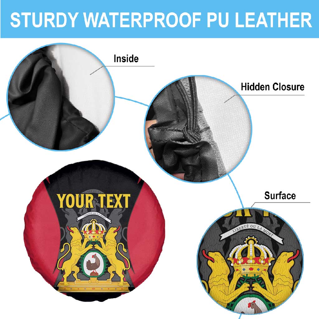Personalised First Empire Of Haiti Spare Tire Cover Coat Of Arms Sporty Style