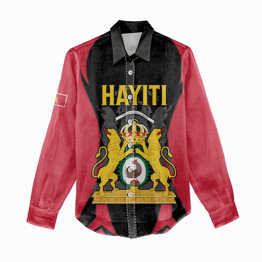 Personalised First Empire Of Haiti Women Casual Shirt Coat Of Arms Sporty Style